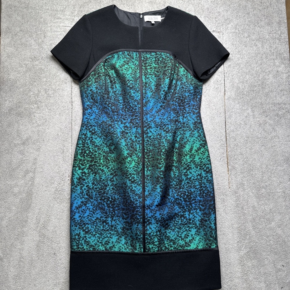 Rickie Freeman Teri Jon Metallic Jacquard Cocktail Sheath Dress‎ Women's Size 6